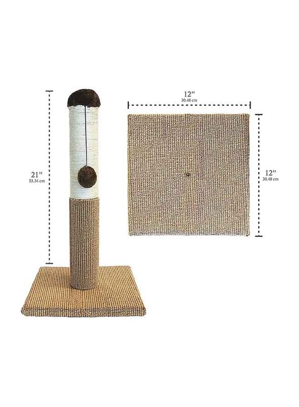 Four Paws Supper Catnip Scratching Post, Brown