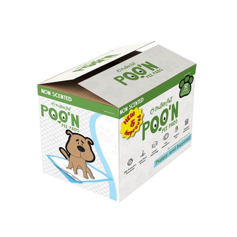 

Nutrapet Poo N Pee Pads Grass scented- Fast Absorption With Floor Mat Stickers (60x60cms) - 50 Count