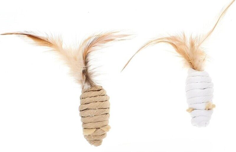 

Nutrapet Wild Catz Fluffy Mice Cat Toy - 2.5 x 11cm - Set of 2