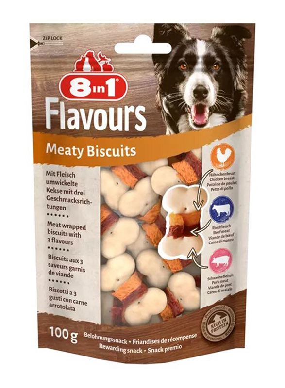 8in1 Flavours Meaty Biscuit Dry Dog Food, 85g