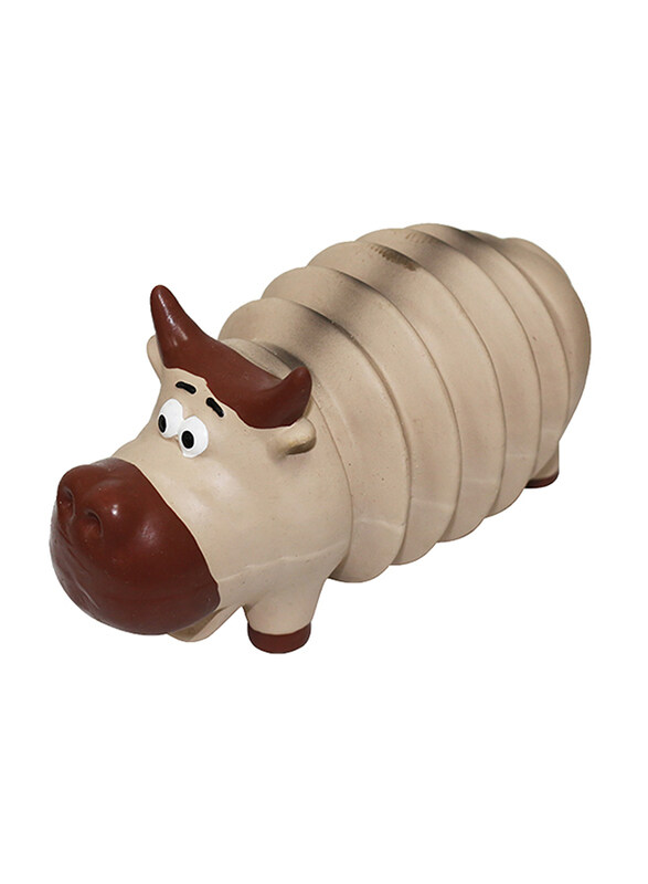 

Vadigran Latex Buffalo Ribble Dog Toy, 20cm, Beige/Brown