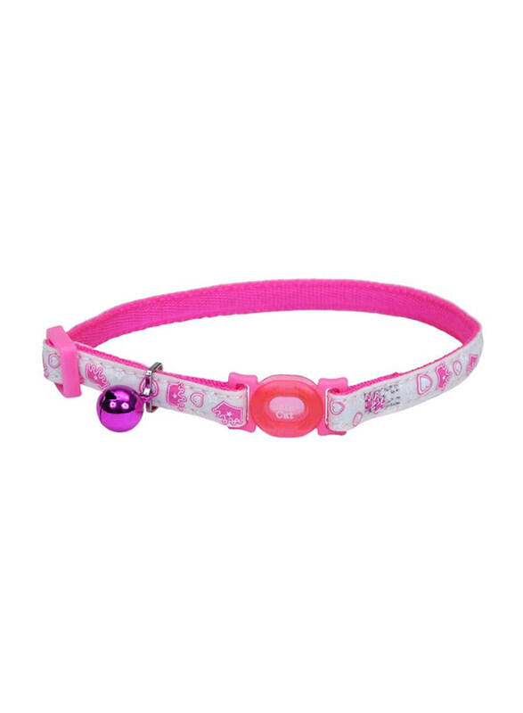 

Coastal Safe Glow in the Dark Adjustable Breakaway Cat Collar, Pink