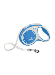 Flexi Comfort Strap Tape Retractable Safety Dogs Leash, Medium, 5m, Blue