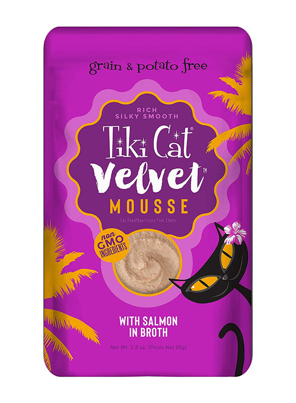 

Tiki Cat Velvet Mousse Wet Cat Food Wild Salmon - 2.8 oz. pouch