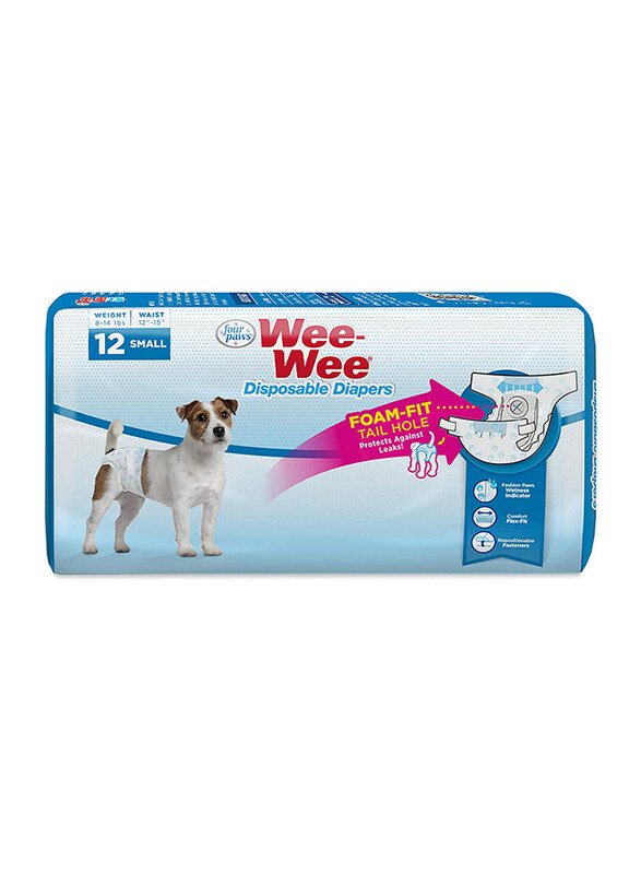 

Four Paws Wee-wee Disposable Dog Diapers, Small, 12 Pieces, White