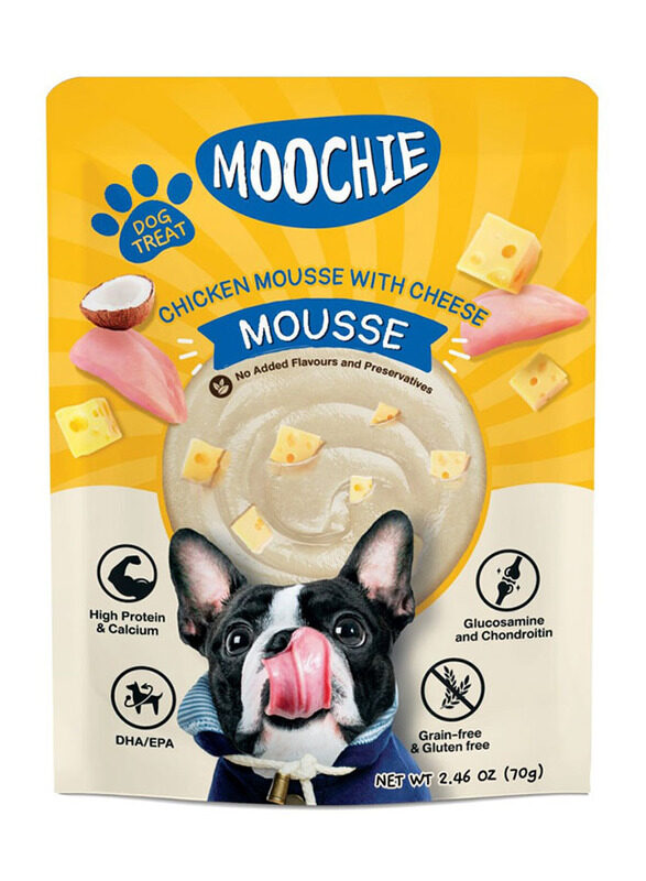 

Moochie Chicken Mousse with Cheese Dog Wet Food, 12 x 70g