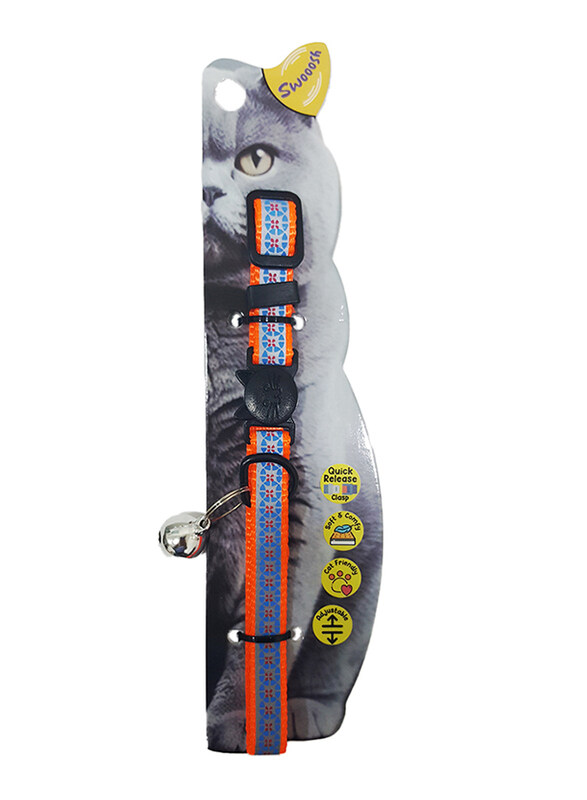 

Swooosh The Glow Park Nylon Reflective Safe Cat Collar, Orange