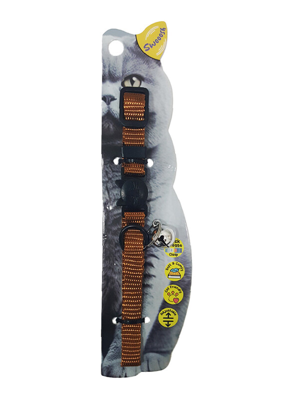 

Swooosh Simple & Calm Nylon Pure Safe Cat Collar, Brown