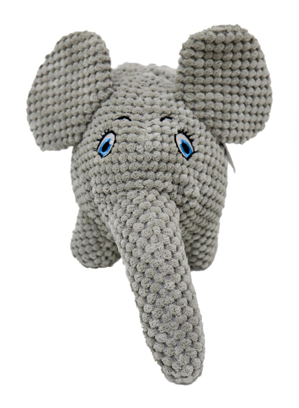 Plush Pet Elephant Dog Toy, Grey