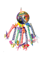 Woodpecker 33 x 23cm Jute Flute Bird Toy, Multicolour