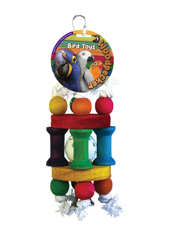 Woodpecker 26 x 7.5cm Bell Cage With Bell Bird Toy, Multicolour