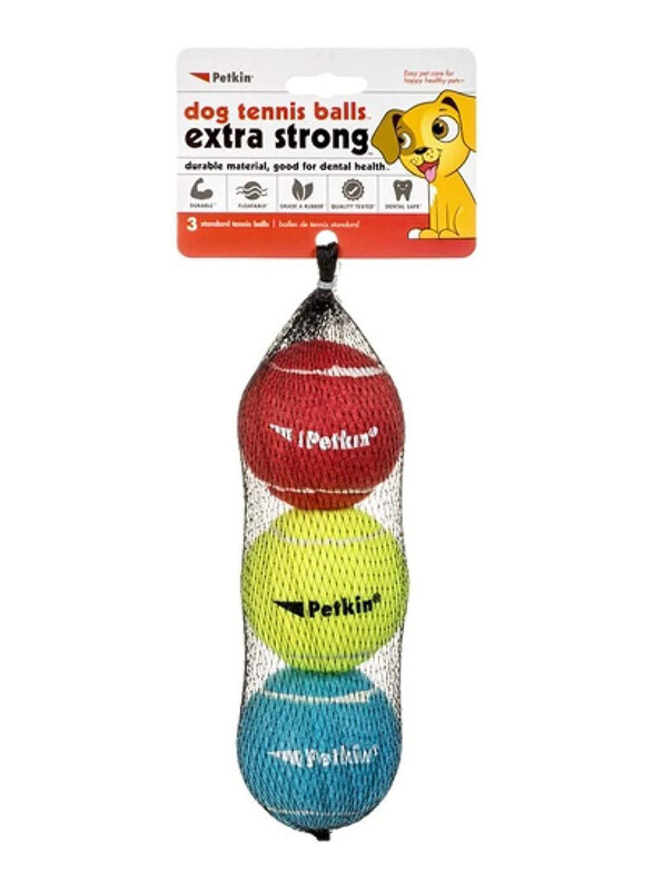 

Petkin Dog Tennis Balls Extra Strong, Set Of 3, Multicolour