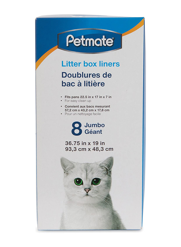 Petmate Litter Pan Liners, 8 Pieces, White