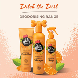 Pet Head Ditch The Dirt Orange Deodorizing Dog Spray with Aloe Vera, 300ml, Orange