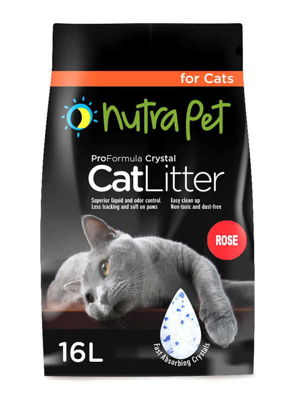 Nutra Pet Cat Litter Silica Gel Rose Scent, 16 Liter, White