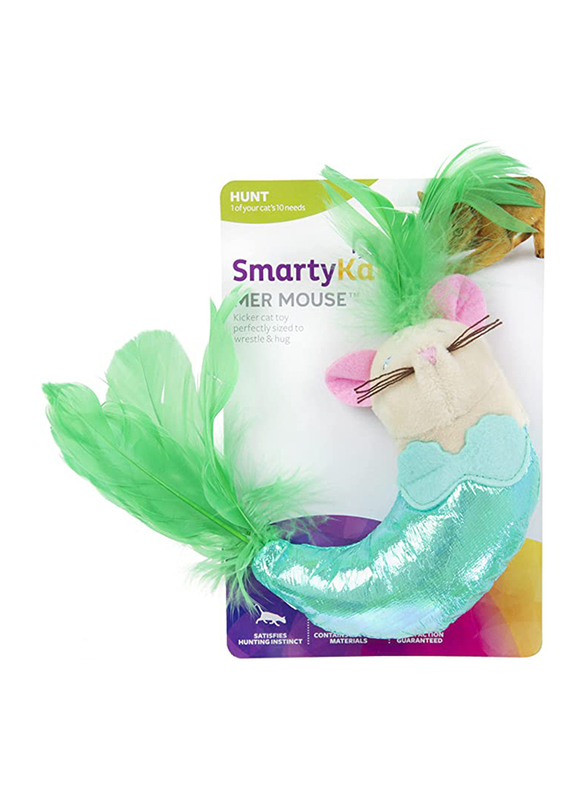 Smartykat Mer Mouse Crinkly Kicker Catnip Cat Toy, Multicolour