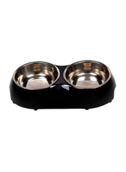 Nutrapet 320ml Melamine Double Diner Bowl, Small, Black