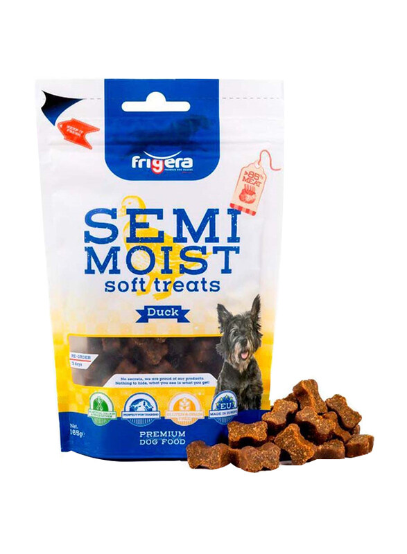 

Frigera Semi-Moist Soft Treats High Meat Gluten & Grain Free Duck Dog Dry Food, 165g