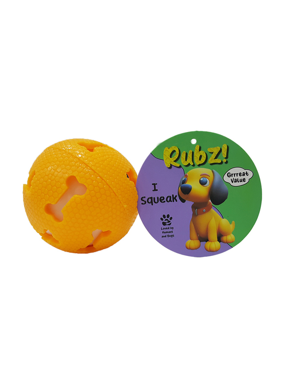 Rubz! Pierced Grid Shiny Ball Dog Toy, Multicolour