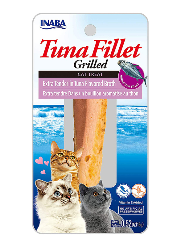 Inaba Grilled Tuna Fillet Extra Tender in Tuna Flavoured Broth Cat Wet Food, 15g