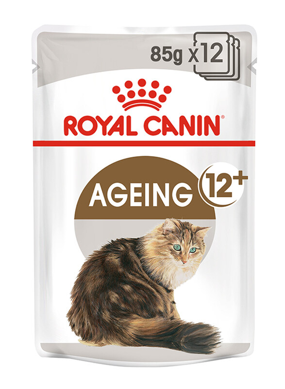 

Royal Canin Feline Health Nutrition Ageing +12 Gravy Cat Wet Food, 12 Pouches x 85g