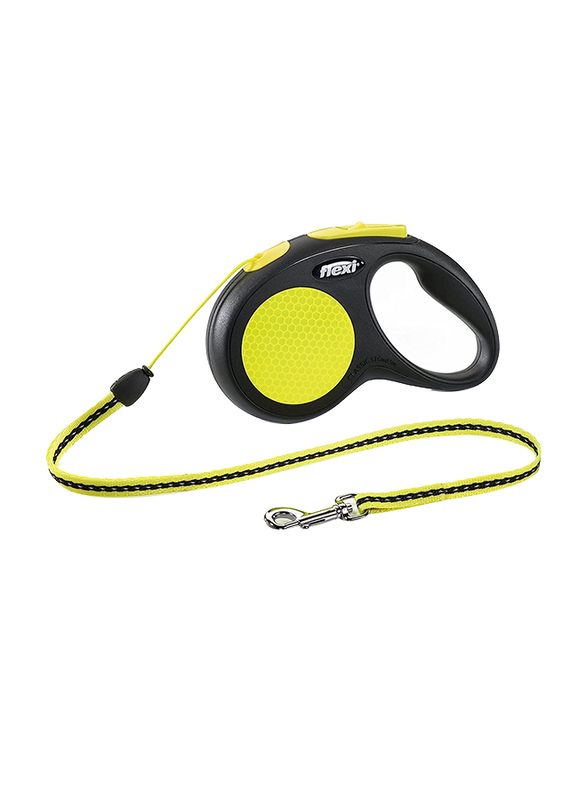 Flexi New Cord Dog Leash, Small, 5m, Neon Yellow