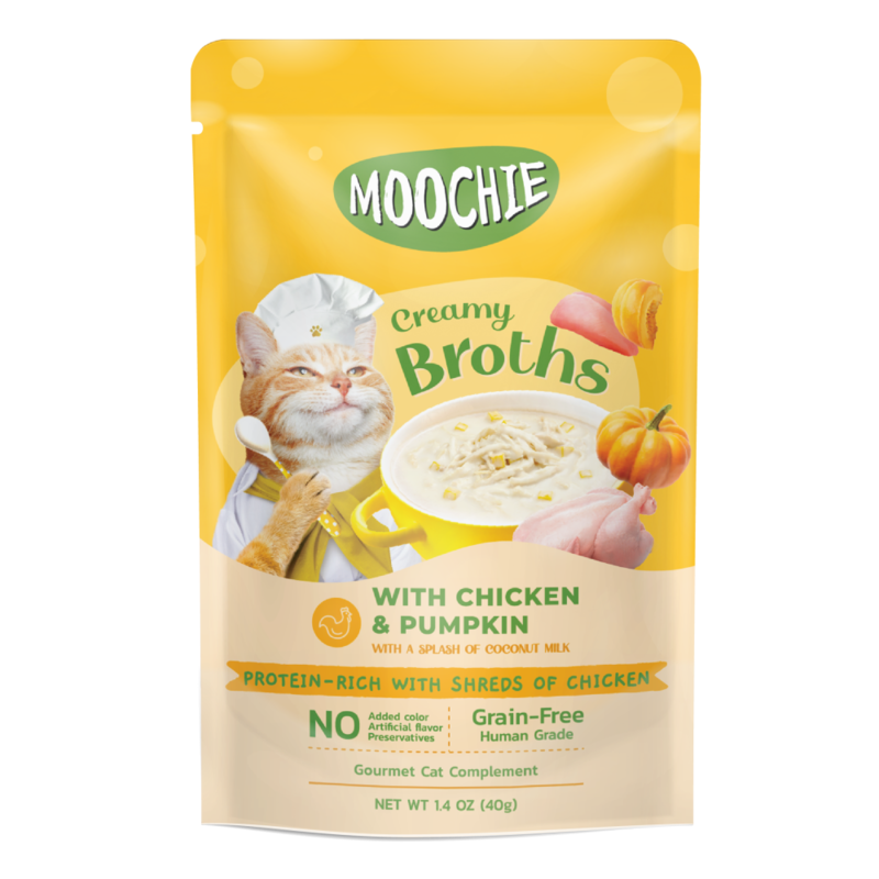 

Moochie Creamy Broth With Chicken & Pumpkin Kitten Pouch Wet Food, 40g