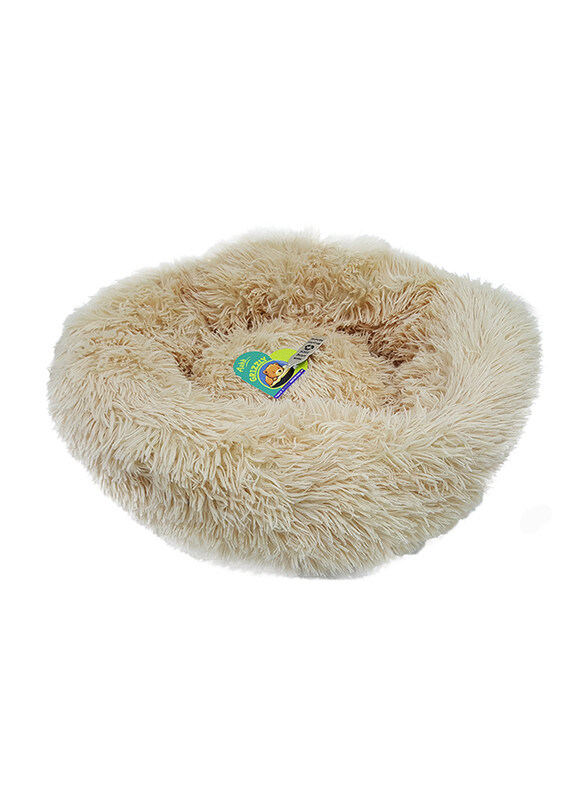 

Grizzly 71 x 20cm Velour Plush Round Bed, Large, Light Beige