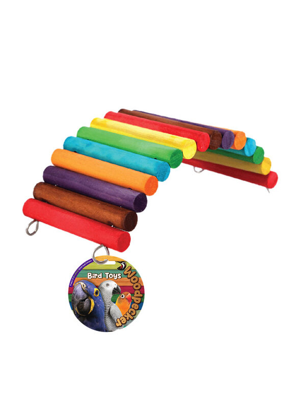 

Woodpecker 20 x 9.5 x 7cm Rainbow Bridge Bird Toy, Multicolour