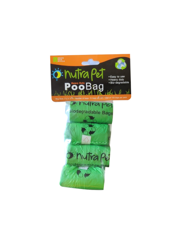 Nutra Pet Heavy Duty Poo Bags, 4 Rolls, Multicolour