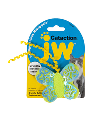 JW Cataction Crunchy Butterfly Cat Toy, Blue/Yellow