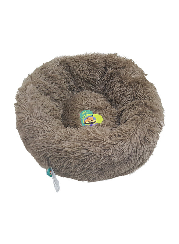 

Nutrapet Grizzly Velor Round Plush Dark Beige Dog Bed Small - 50 x 15cm