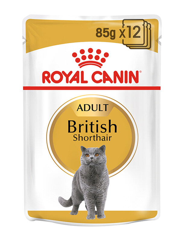 

Royal Canin Feline Breed Nutrition Adult British Shorthair Cat Wet Food, 12 Pouches x 85g