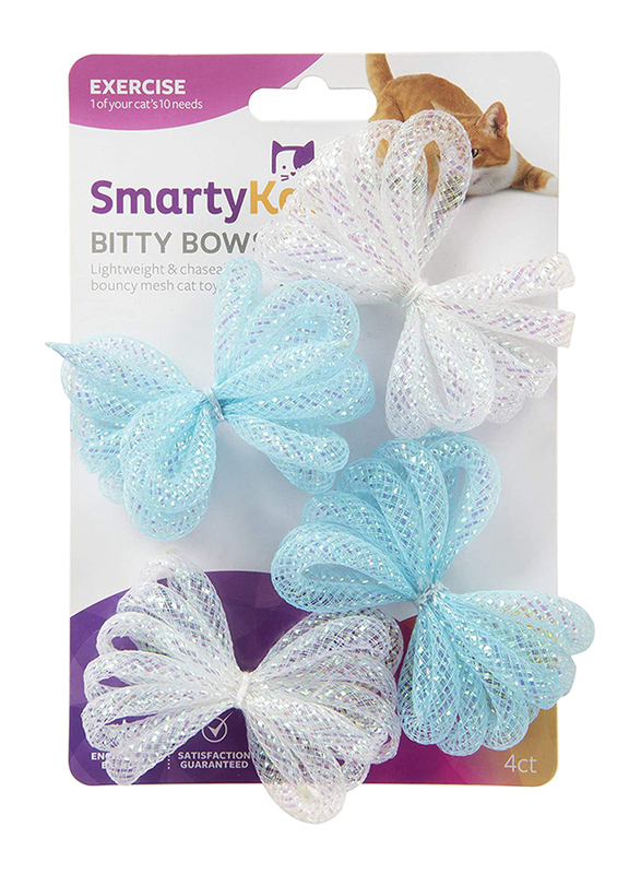 Smartykat Bitty Bows Mesh Ball Cat Toy, 4 Pieces, Multicolour