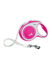 Flexi Comfort L Strap Tape Retractable Safety Dogs Leash, 5m, Dark Pink