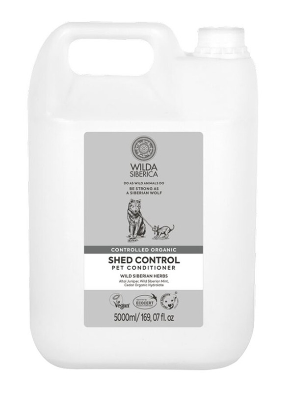Wilda Siberica Controlled Organic Shed Control Dogs & Cats Conditioner, 5 Litres, White