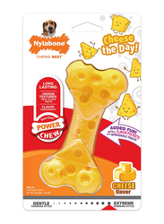 Nylabone Cheese Bone Wolf Power Chew Dog Toy, Yellow