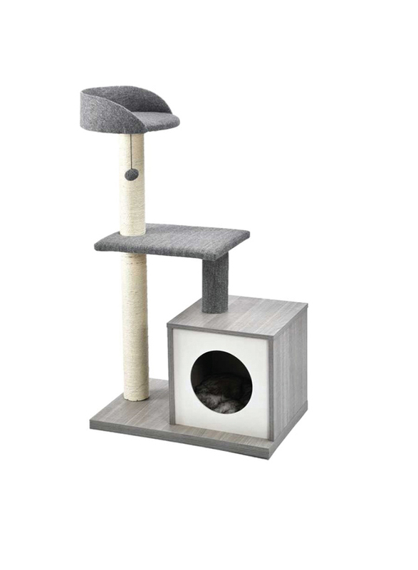 Nutra Pet Frisco Cat Tower, 57 x 39 x 108cm, Grey