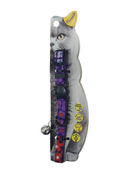 Swooosh Leafy Cat Safe Cat Collar, Purple