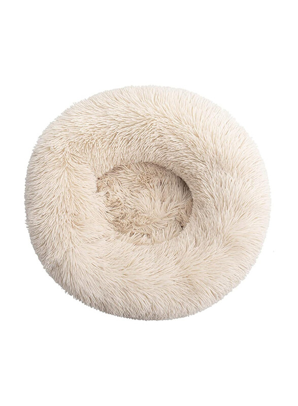 

Grizzly 71 x 20cm Velour Plush Round Bed, Large, Cream