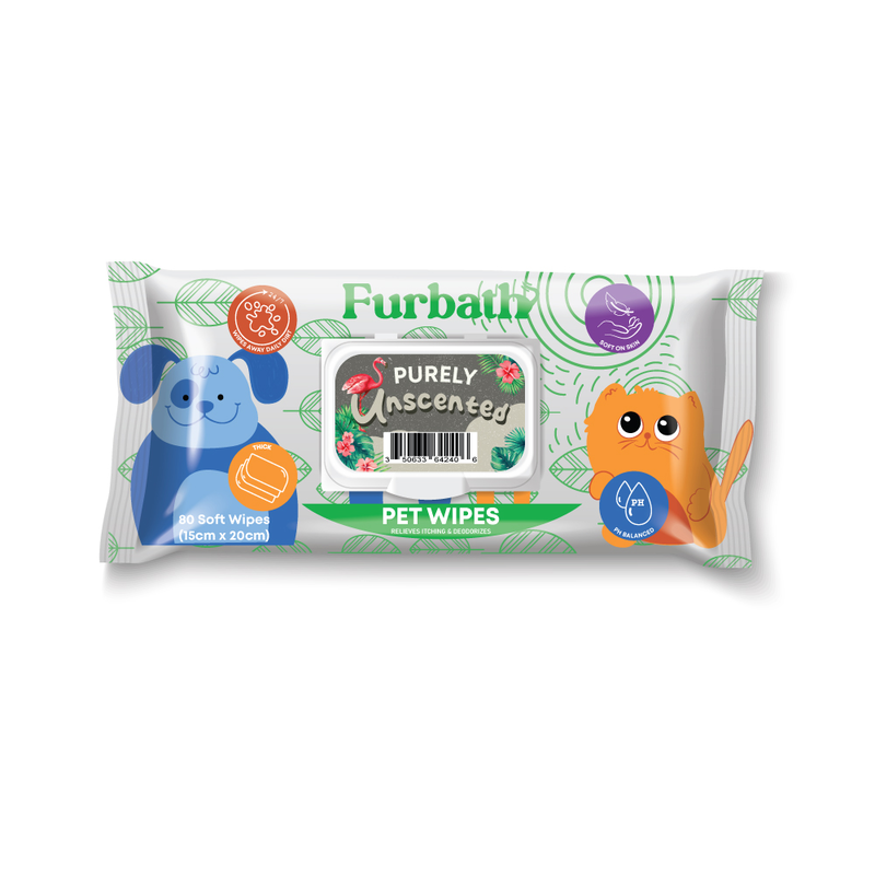 

Furbath Natural Pet Wipes 80 Count- Unscented