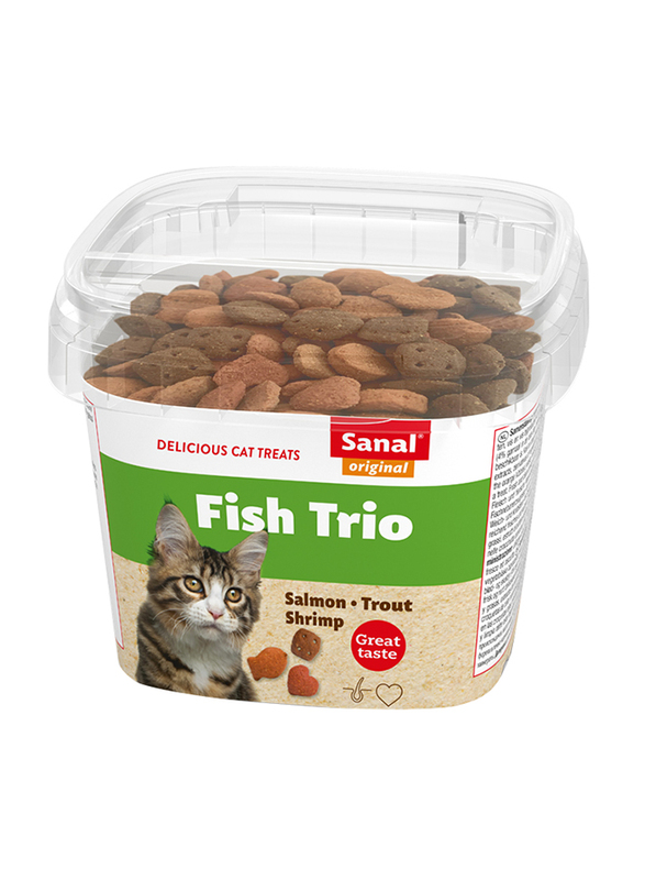 Sanal Fish Trio Bites Dry Cat Food, 75g