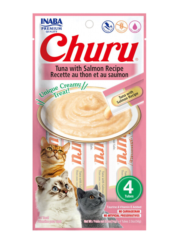 

Inaba Churu Tuna with Salmon Recipe Cat Wet Food, 4 Sticks, 56g