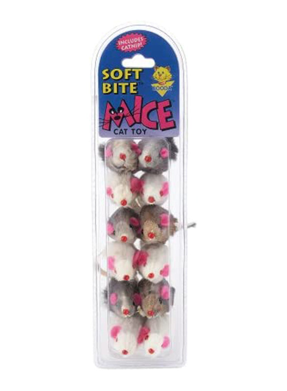 

Petmate Fat Cat Fur Catnip Mice Toy, 12 Pieces, Small, Multicolour