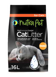 Nutra Pet Cat Litter Silica Gel Orange Scent, 16 Liter, White