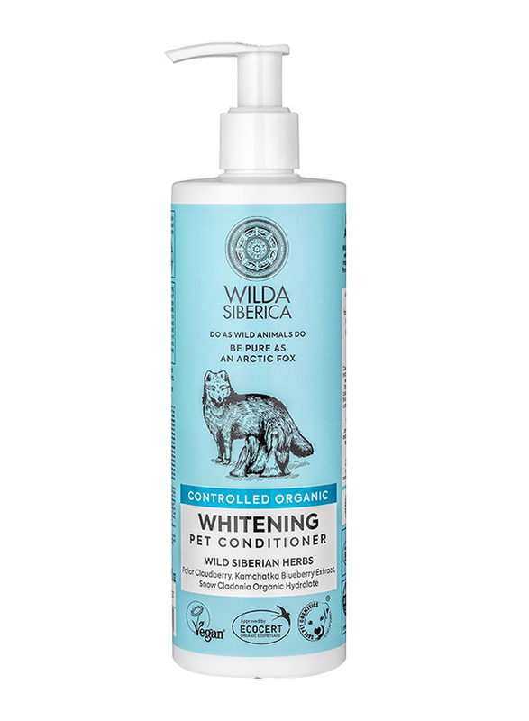 Wilda Siberica Controlled Organic Natural & Vegan Whitening Pet Conditioner, 400ml, Blue