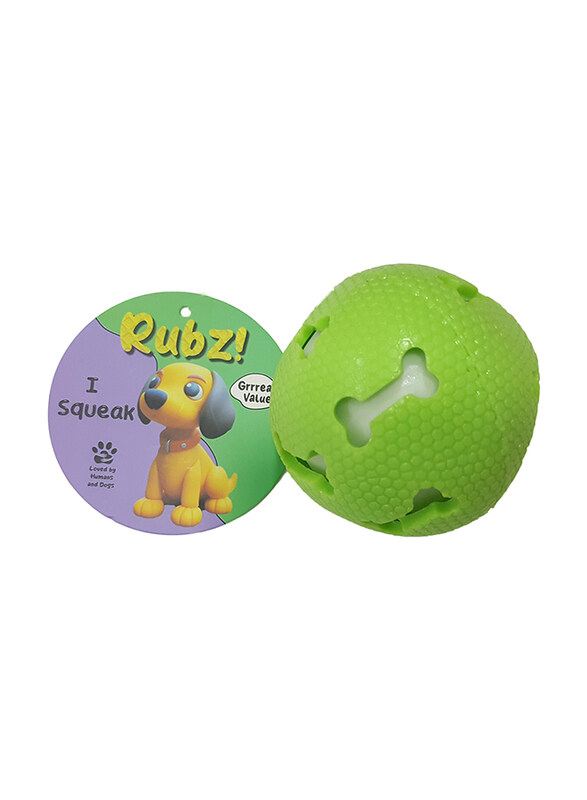

Rubz! Pierced Grid Shiny Ball Dog Toy, Multicolour
