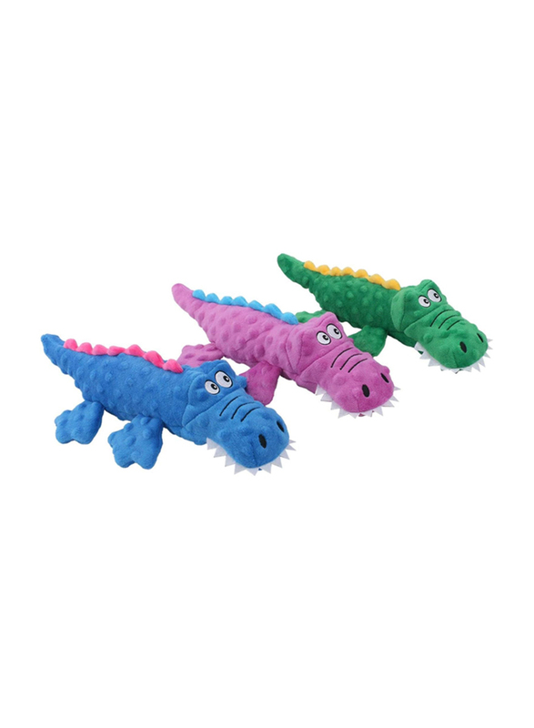 Plush Pet Crazy Gators Dog Toy, Multicolour