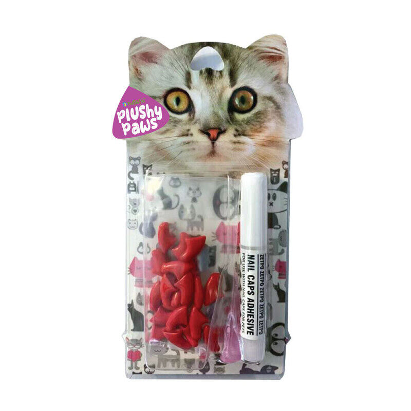 

Nutrapet Plushy Paws Nail Caps, Small, Red #4