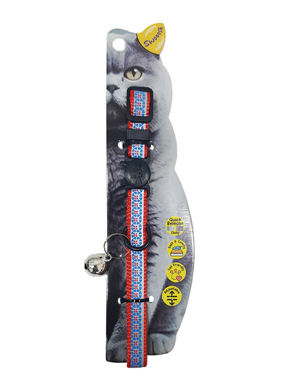 

Swooosh The Glow Park Nylon Reflective Safe Cat Collar, Red